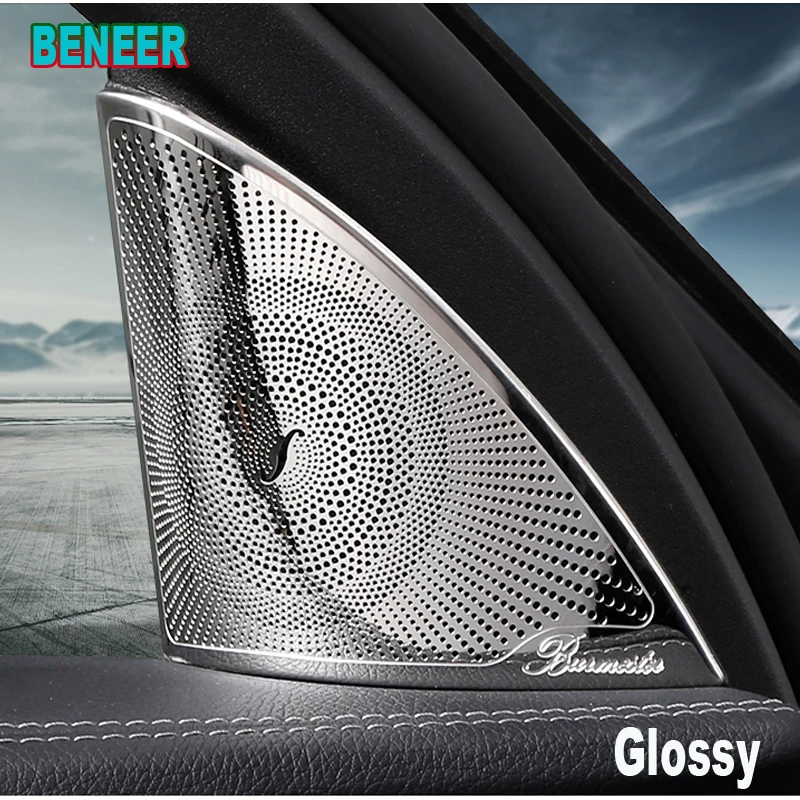 

2pcs audio speaker car loud speaker trim covers sticker for Mercedes Benz16-18 E W213 Class