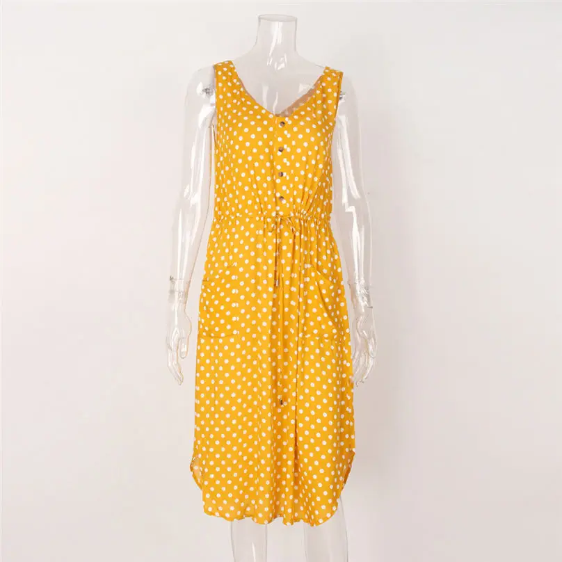 Женский облегающий сарафан в горошек вечерние платья без рукавов с v образным