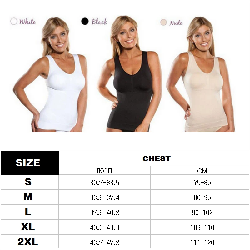 

Women Seamless Tank Top Shaper with Removable Pads Plus Size Shapewear Slimming