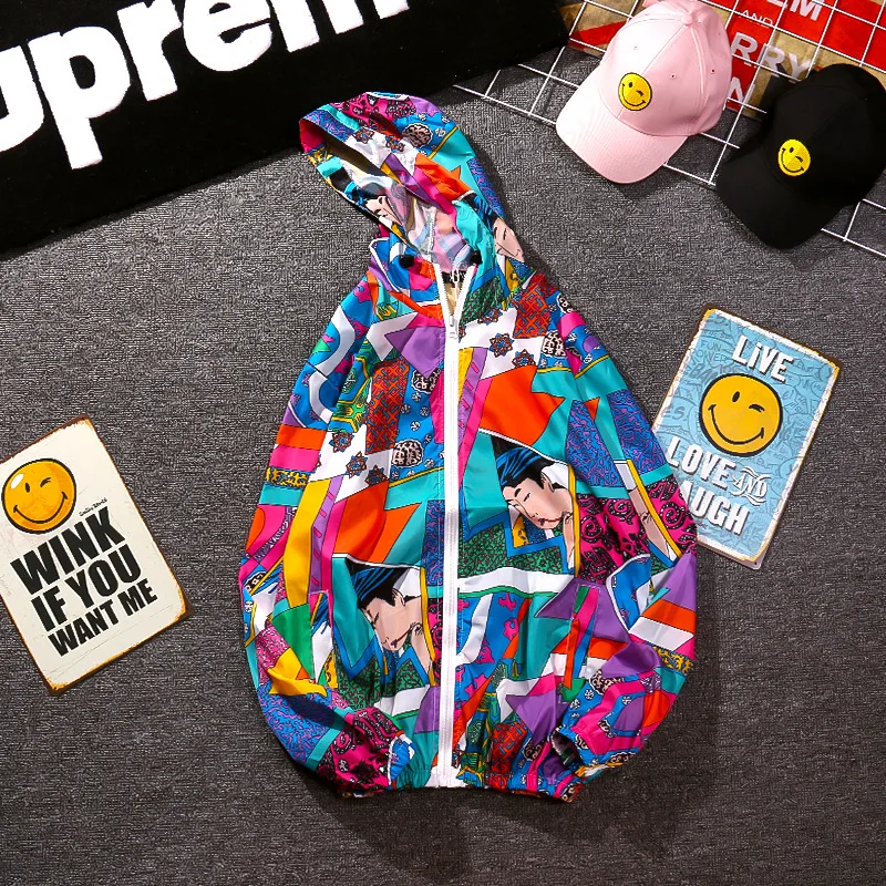 2019 хип-хоп худи Солнцезащитная куртка Ретро винтажный принт уличная одежда