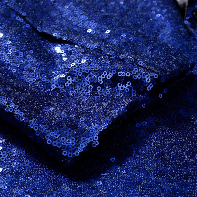Королевский синий блейзер с блестками пиджак для мужчин ночного клуба DJ костюм
