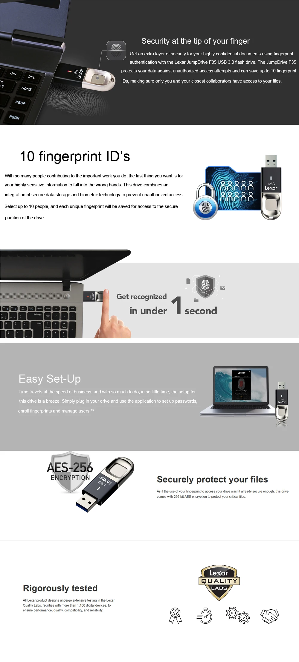 Lexar Распознавание отпечатков пальцев 128 г 64 г 32 г флеш-накопитель USB 3,0 Компактный накопитель с шифрованием 150 МБ/с./с высокоскоростная карта памяти