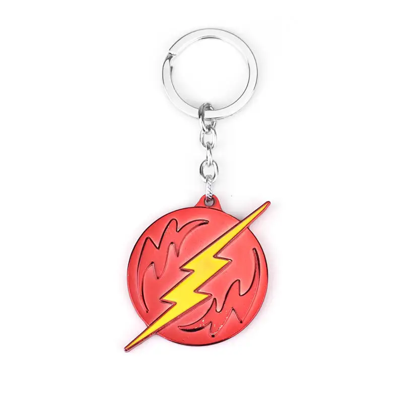 DC Comics Супер герой флэш-брелок Мульти Стиль флеш-колье логотип круглый металлический брелок для ключей
