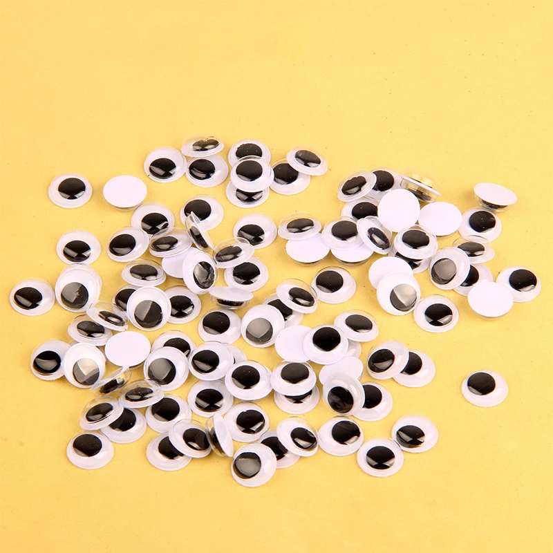 10 MM 100 шт самоклеящиеся черные бегающие глазки для поделок Скрапбукинг поделки проекты искусство и ремесло для детей малыш игрушки 2 года - Цвет: 10 MM
