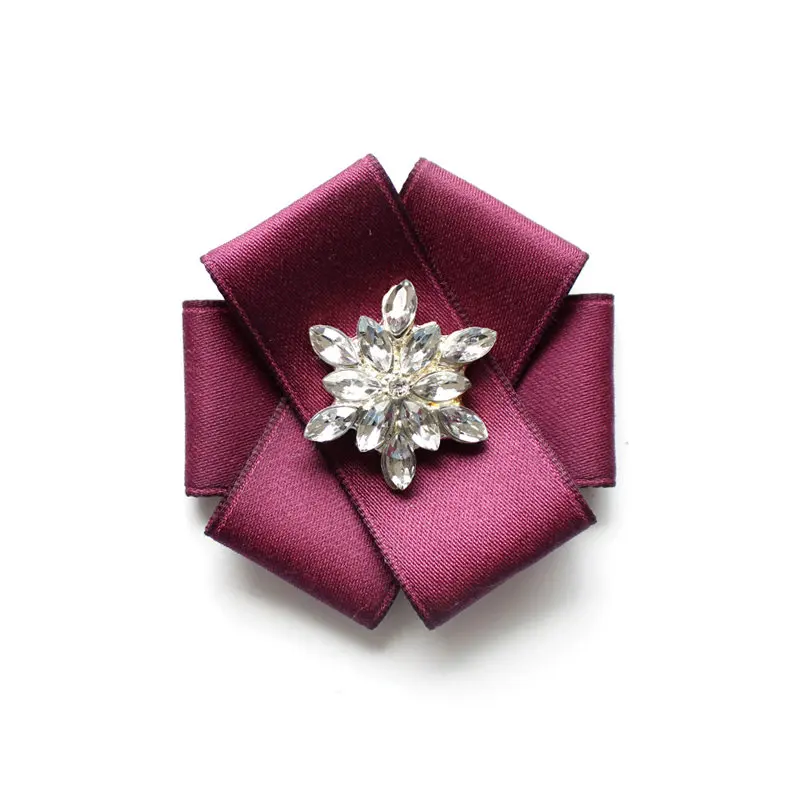 Pin Brooches Официальная Мужская Свадебная рубашка с воротником и галстуком-бабочкой броши на булавке бабочка эластичная лента Стразы Хрустальная ленточка с бантиками - Цвет: Pin Brooches