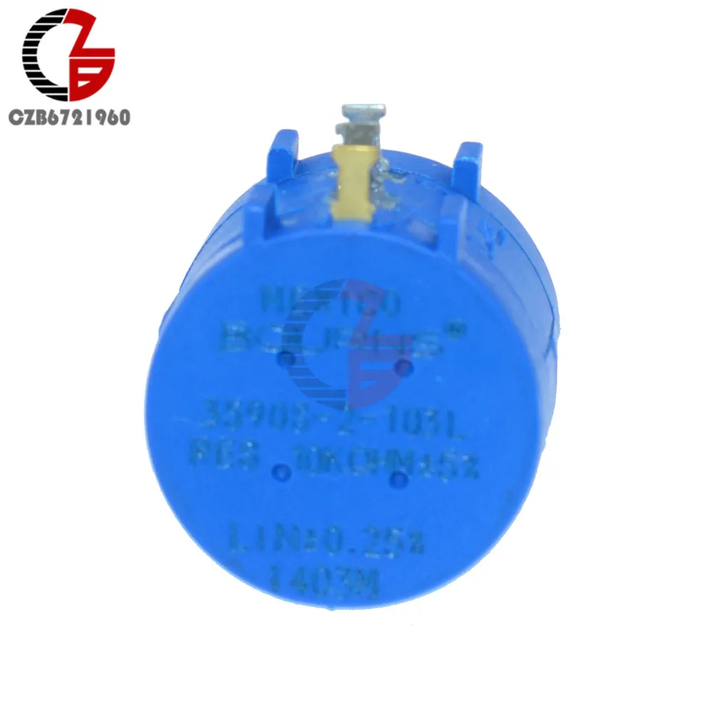 3590S 500 1K 2K 5K 10K 20K 50K 100K Ом многооборотный потенциометр 10 кольцевой регулируемый резистор поворотный потенциометр с проволочной обмоткой