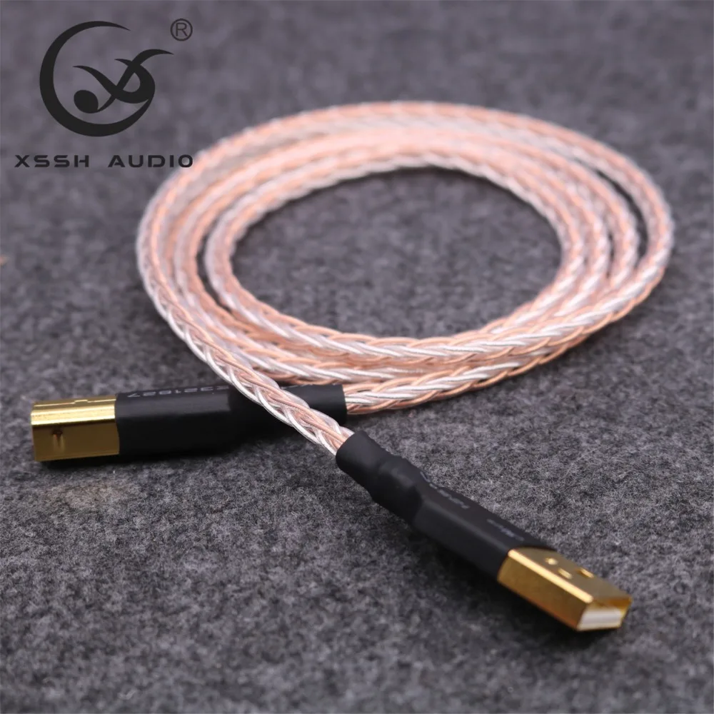 Кабели USB XSSH Audio Сделай Сам OCC 7n Медь Серебро смешанные OFC медный проводник A к B