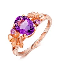droplet ring sapphire trendy rose 18k gold color aquamarine party wedding amethyst for women fine anillos de jewelry