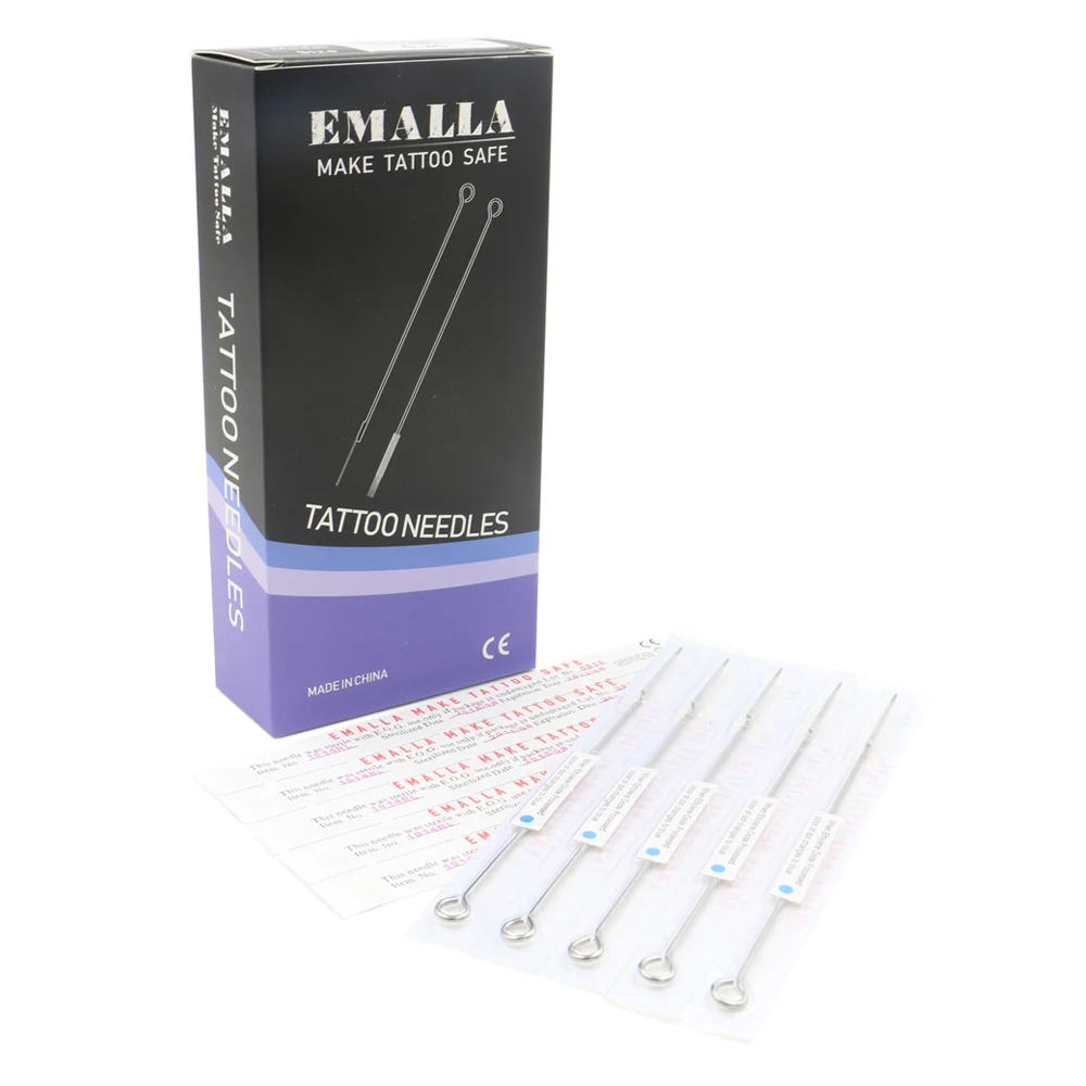 EMALLA 50 шт. профессиональные иглы для татуировки 0 30 мм 3RL 5RL 7RL 9RL 11RL 13RL 14RL одноразовые