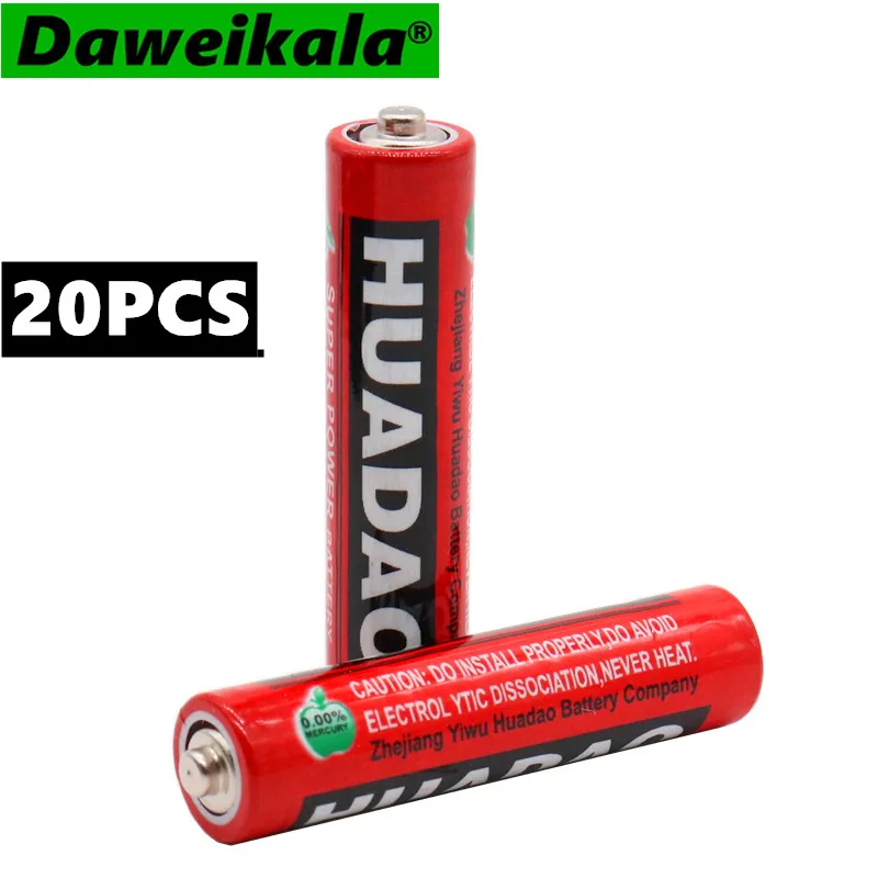 20 штук Daweikala 1 5 V AAA Батарея угольно-Цинковый элемент LR03 SUM4 в сухой батареи