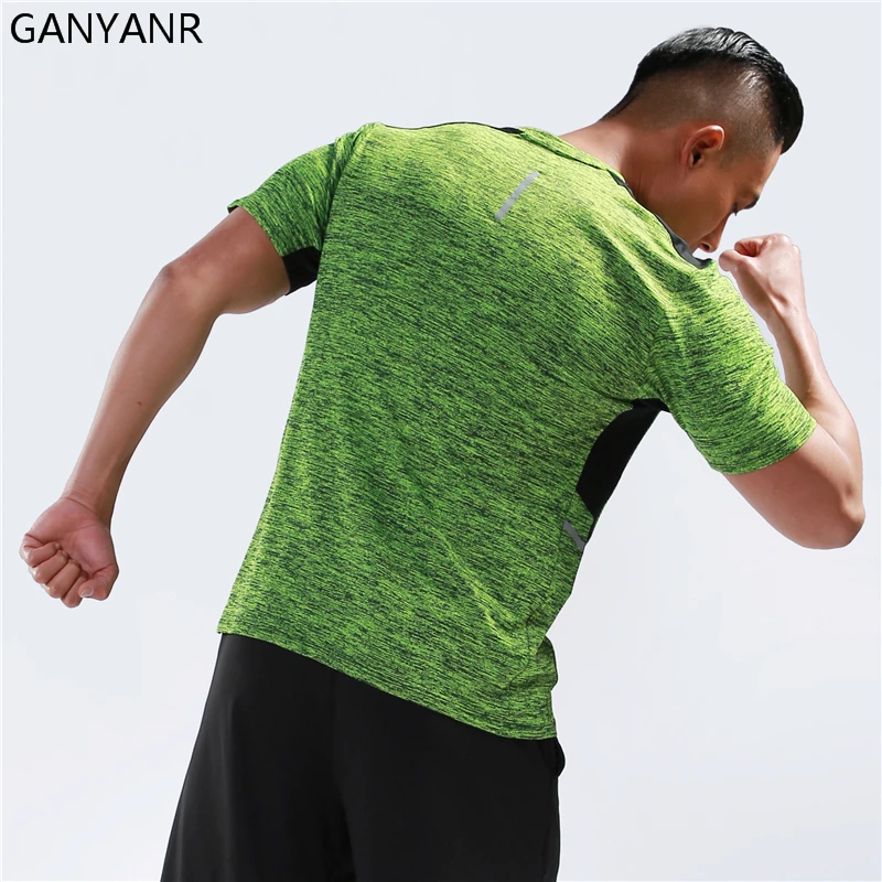 GANYANR футболка для бега мужская баскетбольная ТЕННИСНАЯ СПОРТИВНАЯ Спортивная
