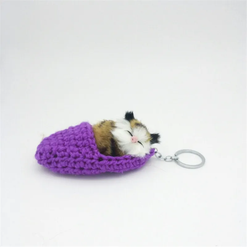 2018 модные милые брелки с помпоном для спящего кота тканые туфли ручной работы