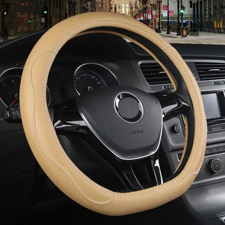 HuiER рулевого колеса автомобиля крышки D Форма для Volkswagen Golf Alltrack для Volkswagen Golf VII( VW Atlas - Название цвета: Beige