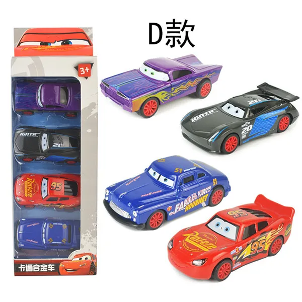 Style D In Box Disney "тачки 3 1:55 McQueen Cruz Ramirez Mater литья под давлением металлического сплава модель игрушечные машинки из" тачки 3 мини-игрушки для детей 4 шт./компл - Цвет: Style D In Box