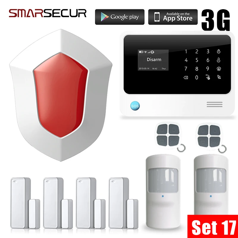 Smarsecur G90Bplus Беспроводная GSM сигнализация Android IOS управление приложением WIFI