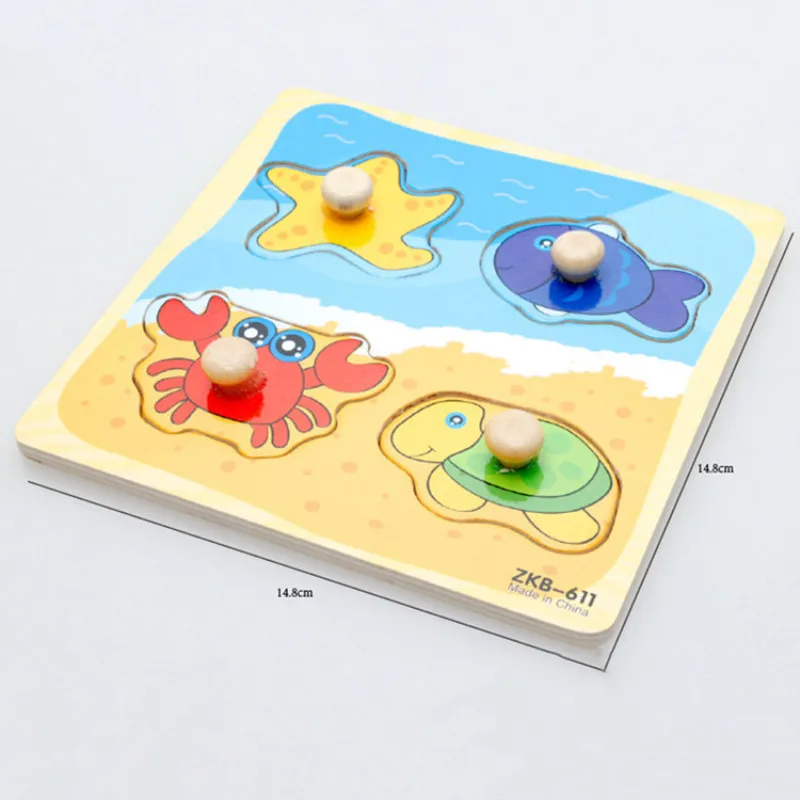Hand Grab Wooden Puzzles Montessori Traffic Animal Jigsaw Baby Wood Puzzle For Children Learn Education Toys Kids Toy | Игрушки и хобби