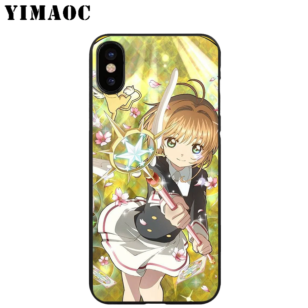 YIMAOC Cardcaptor Sakura Soft TPU Black Silicone Case for iPhone X or 10 8 7 6 6S Plus 5 5S SE Xr Xs Max |