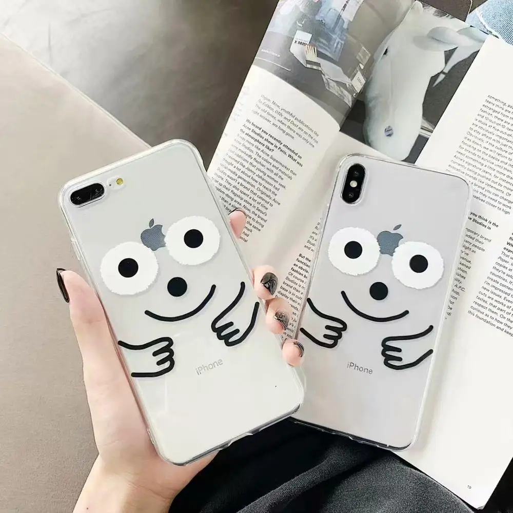 Мультяшный Забавный чехол для телефона с эмотиконом iphone 7 8 6 6s Plus X Xs Чехлы MAX XR