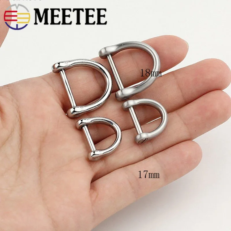 Meetee 2/4 шт 17/25 мм из нержавеющей стали d образная кольцевая Пряжка металлические