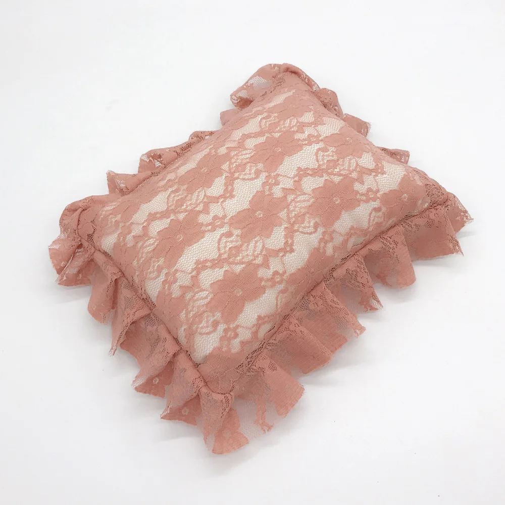 27*22cm Newborn Photography Props pillow baby photoshoot props handmade lace small pillow infant photography accessories