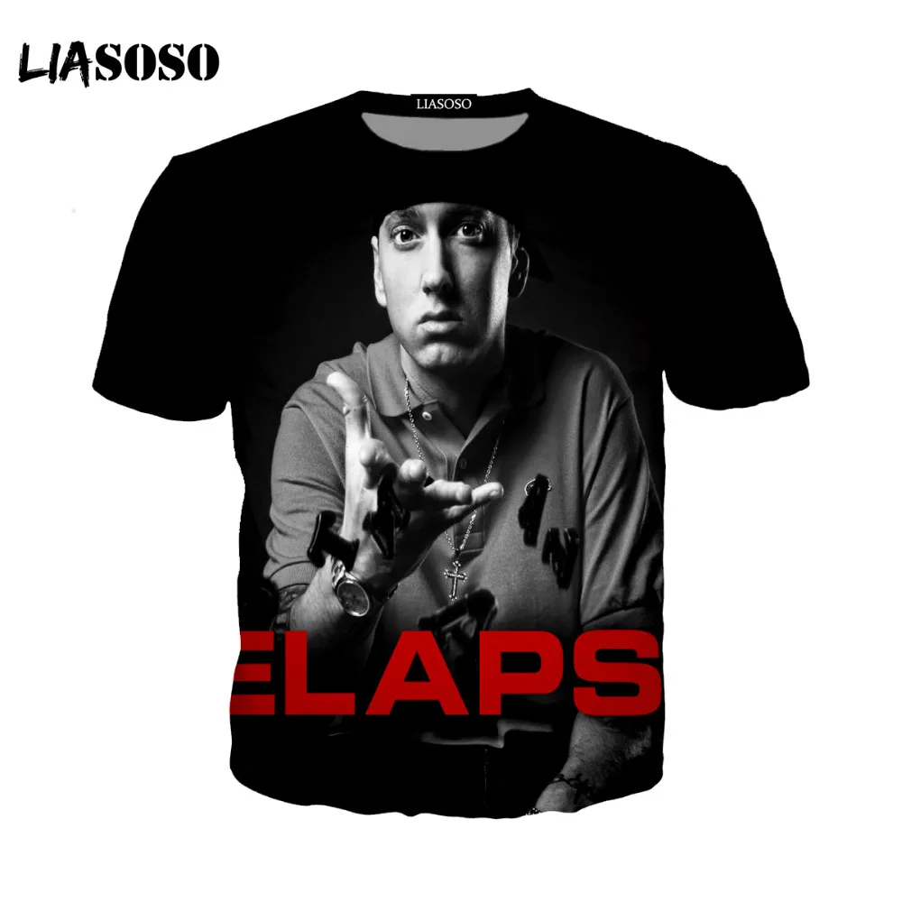 Футболка LIASOSO Eminem для музыкальных выступлений чтения рэпа мужчин и женщин