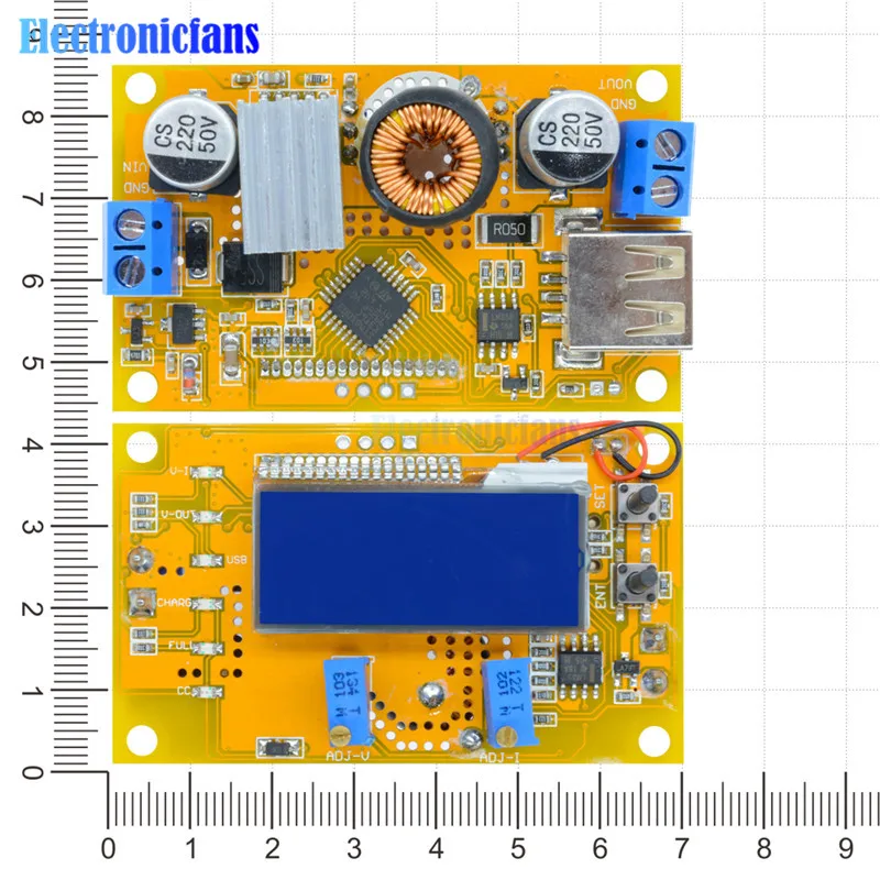 DC 1 25 32V 5A Max 75W USB LCD Digital Регулируемый понижающий модуль питания с драйвером