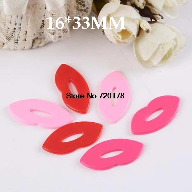 

Kawaii Cabochon Chic Lips Resin Cabochon 16*33MM 100pcs YZR595