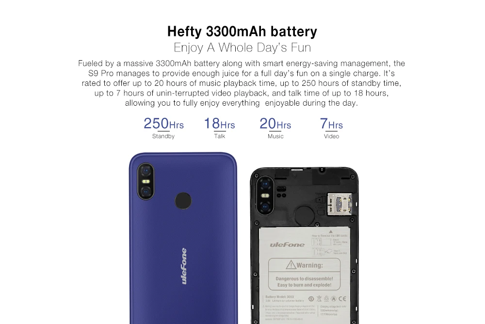 Оригинальный Ulefone S9 Pro 5 дюймов 18:9 полный Экран Смартфон Android 8 1 MTK6739 4 ядра 2 Гб