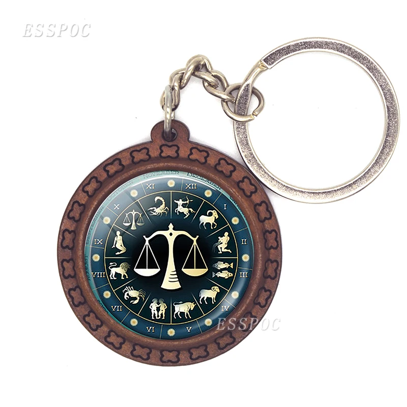 Dome Bronze Steampunk Zodiac Taurus Pattern Wooden Keychains Made of Natural Cinnamon Tree | Украшения и аксессуары