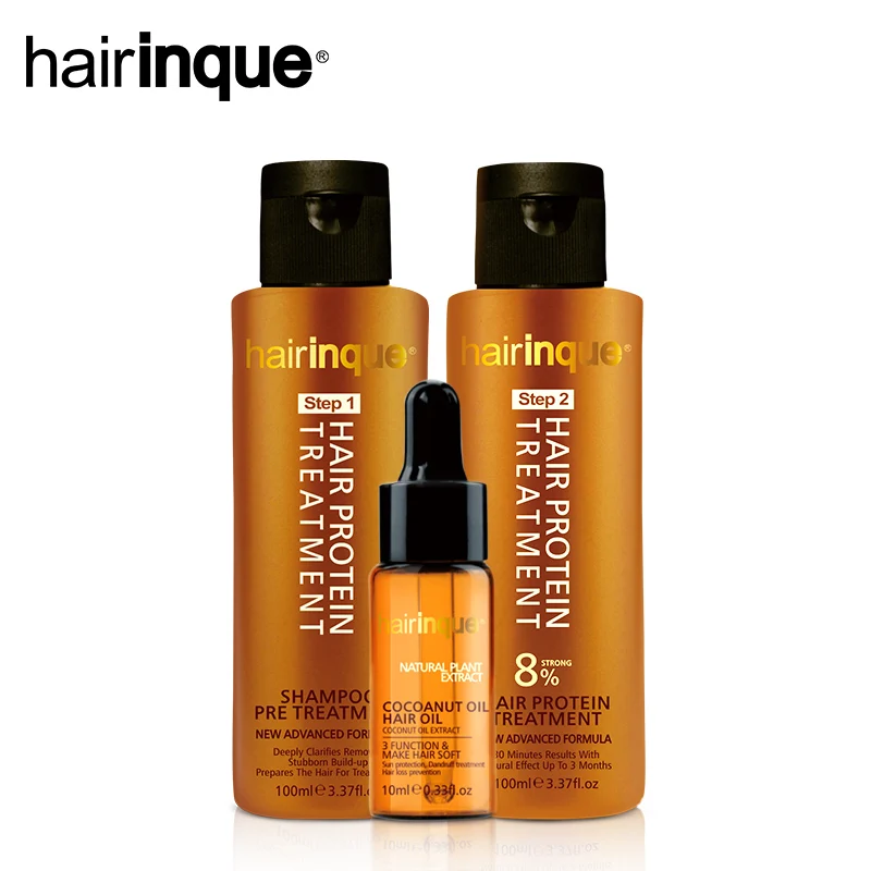 

8% бразильское Кератиновое лечение волос с шампунем, предкератин и кокосовое масло 10 мл для выпрямления, восстановления, набор для ухода за в...