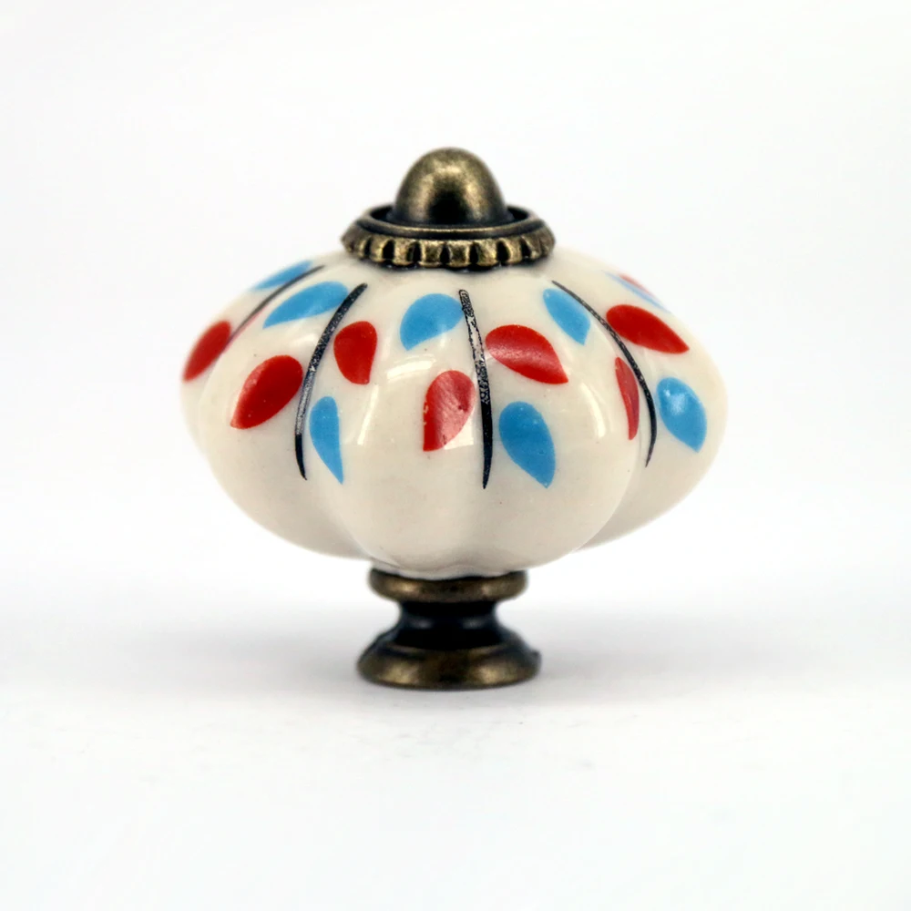 

5pcs Hand Painted Door Handle Ceramic Knobs Antique Furniture Drawer Pulls Kitchen Cabinet Knobs and Handles