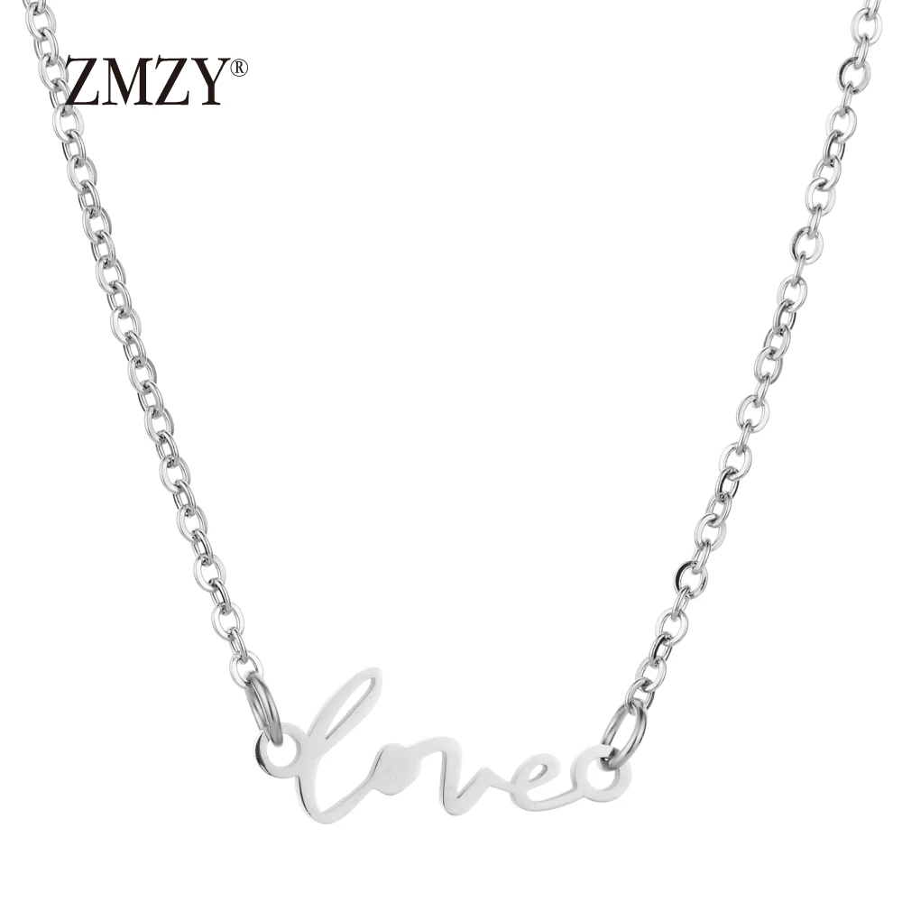 KD040 ZMZY Love Мальчики Подвеска для девочек золото/серебро цвет ожерелье из нержавеющей стали кулон ожерелье s для женщин модные ювелирные изделия подарок - Окраска металла: KD040