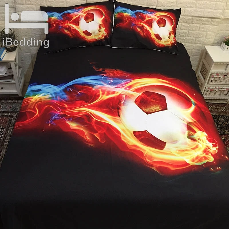 3D Пламя Футбол Печатных Одеяло Королева постельных принадлежностей King Twin Размер