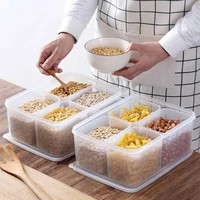 5pcsset boxes food storage containers box plastic rice cereal container fridge organizer case for keep fruit meat fish fresh