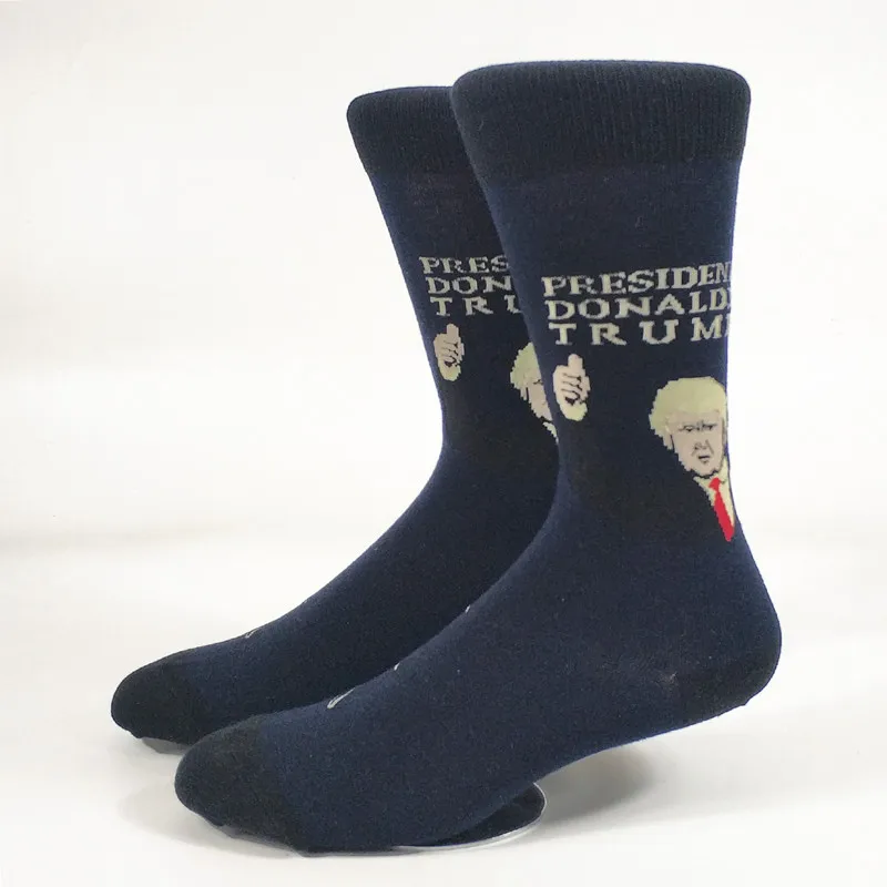 Мужские забавные носки с изображением Дональда Трампа Обамы, американский размер 8-10, европейский размер 41-43