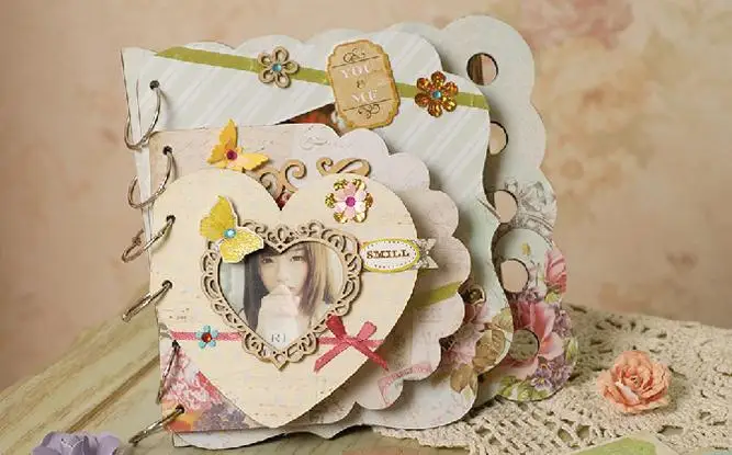 Горячие DIY Скрапбукинг Фотоальбом любовь кружева альбом деревянные рамки 5