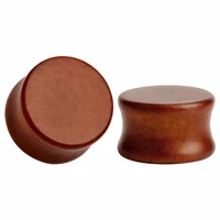double flared brown plain ear plugs wood ear tunnels piercing body jewelry sell by pair from 8mm to 50mm large plugs