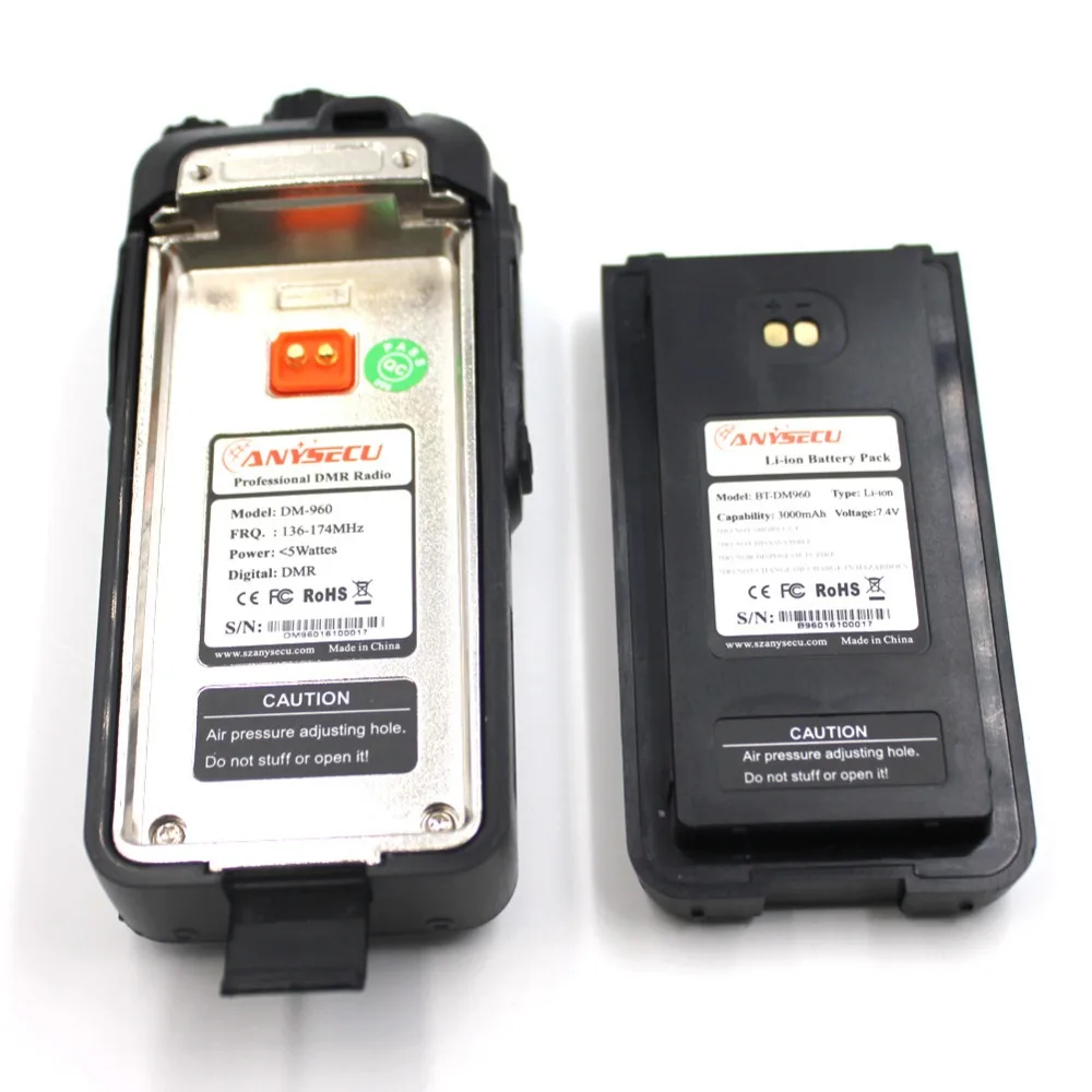 2 шт. двойной режим TDMA цифровой/аналоговый DMR радио anysecu DM-960 VHF 3000 мАч Совместимость