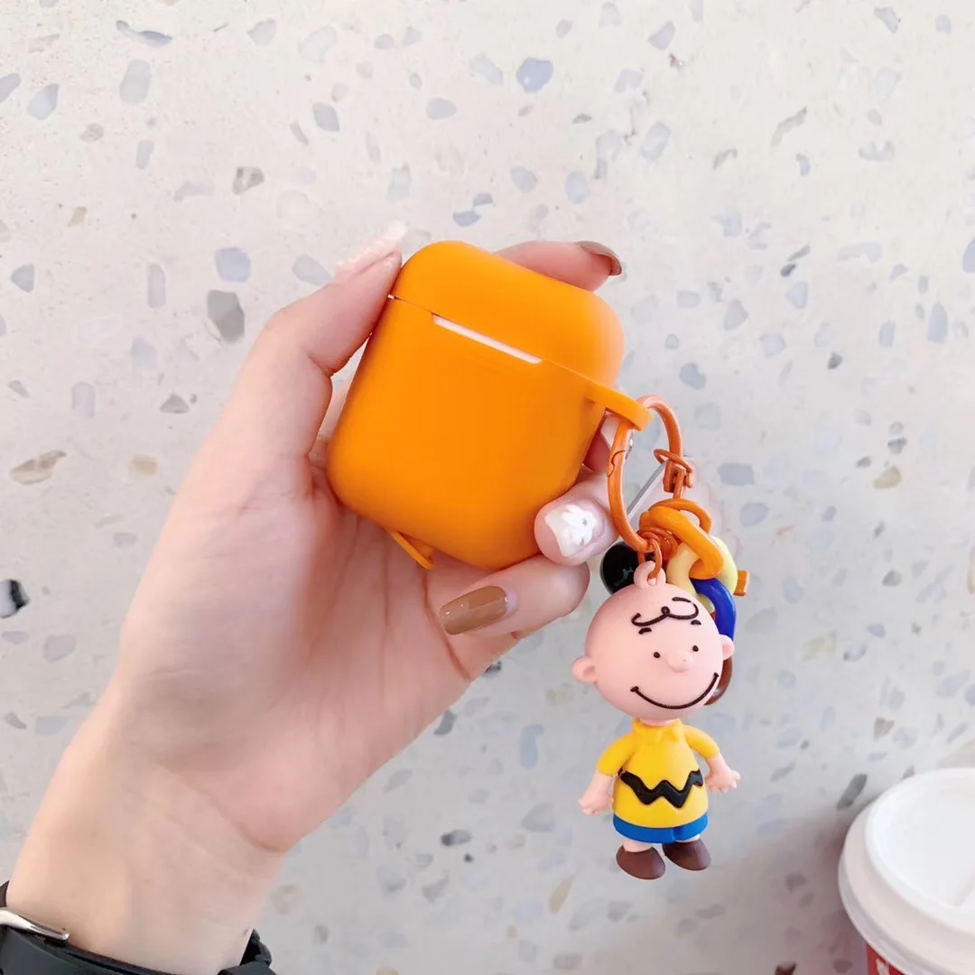 Милый 3D кукла Charlie коричневый брелок силиконовый кабель для наушников наушники