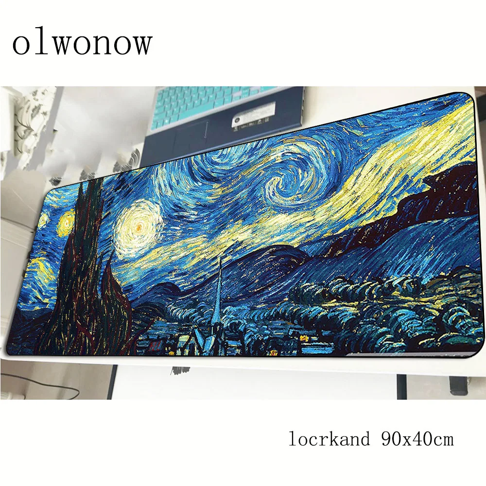 Ван Гог коврик для мыши 90x40 см подарок на Хэллоуин игровой коврик для мыши геймер коврик 3d игровой компьютерный стол padmouse клавиатура большие игровые коврики