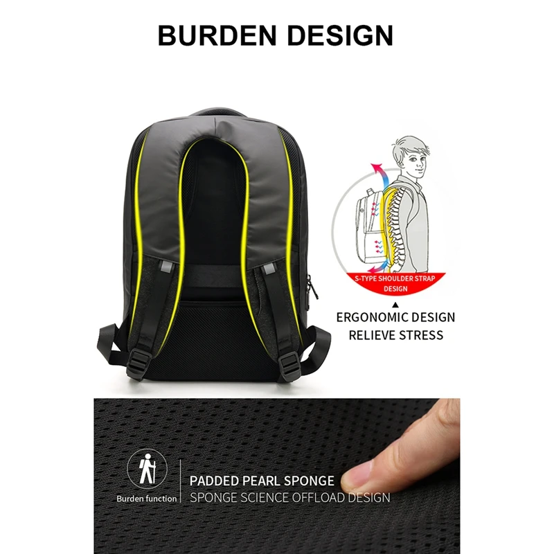 ARCTIC HUNTER Business Travel USB Backpack Men Anti-Theft 15 Inch Laptop Backpack Men's Casual Back Pack Bag Women B00216