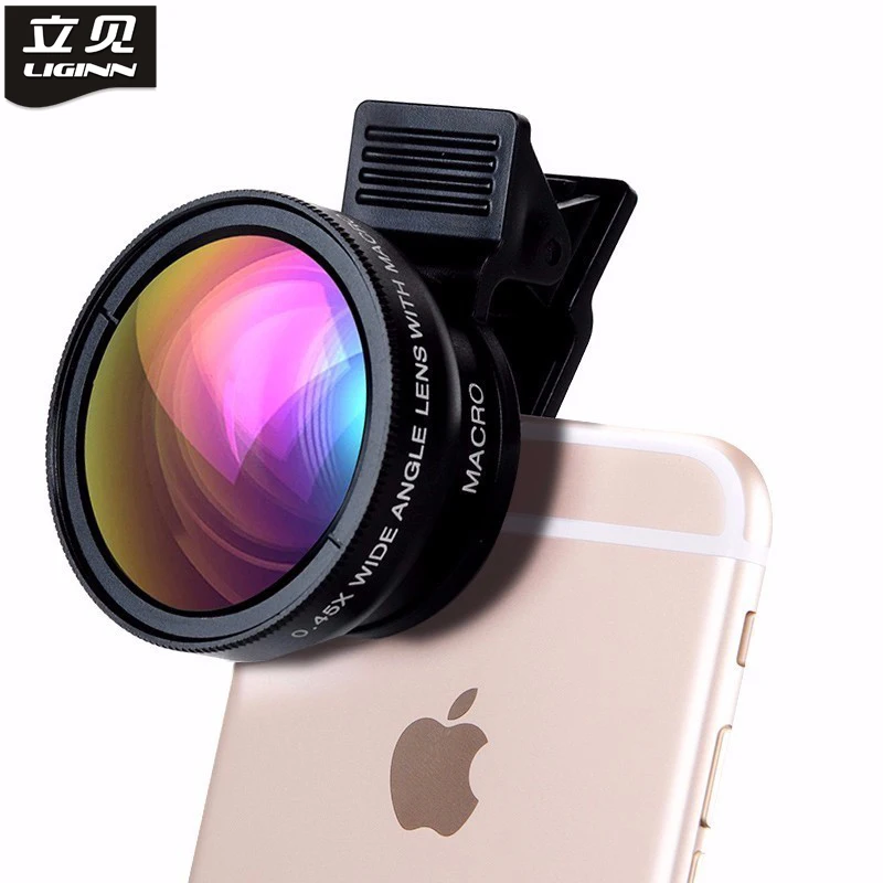 5pcs/lot 2 in 1 Camera Lens Kit 0.45X Super Wide Angle 12.5X Macro Cellhone for iPhone Samsung Xiaomi phones | Мобильные телефоны и