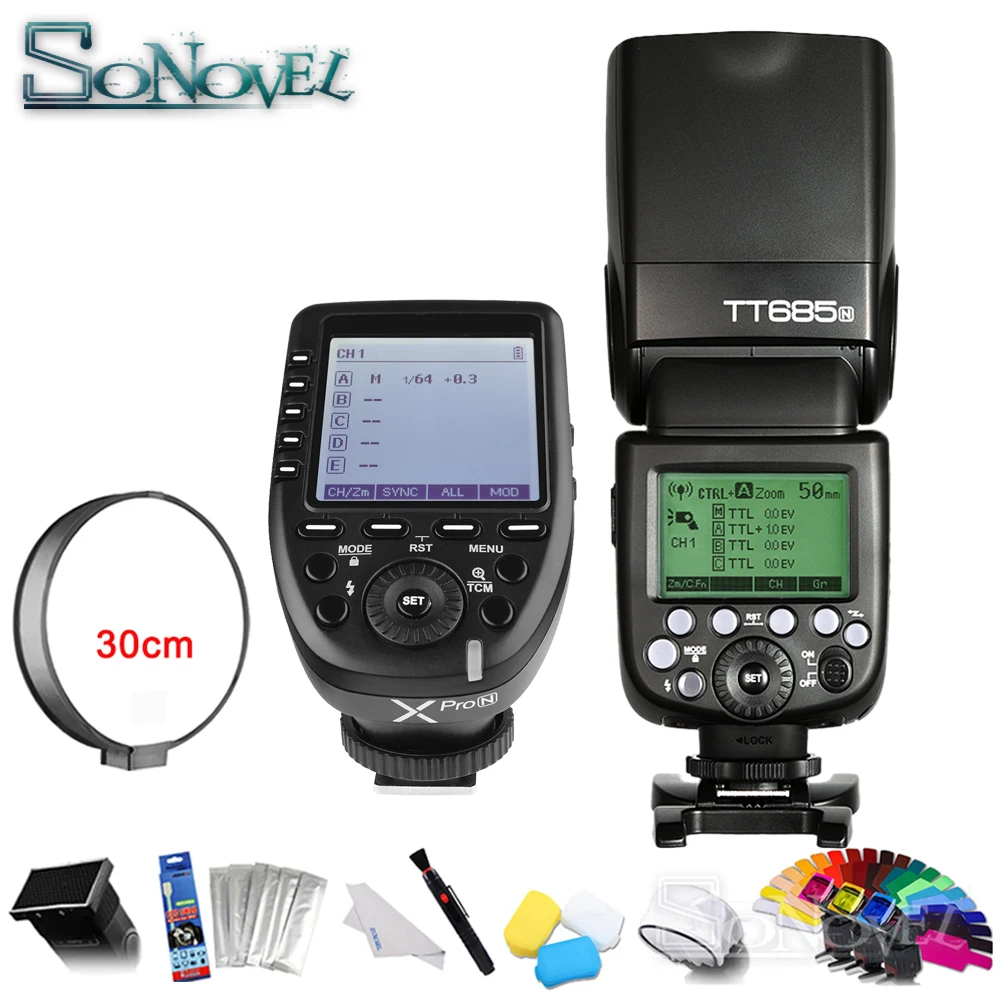 Godox TT685N i TTL камера вспышка 2 4 ГГц Высокая скорость 1/8000s GN60 + Xpro N беспроводной