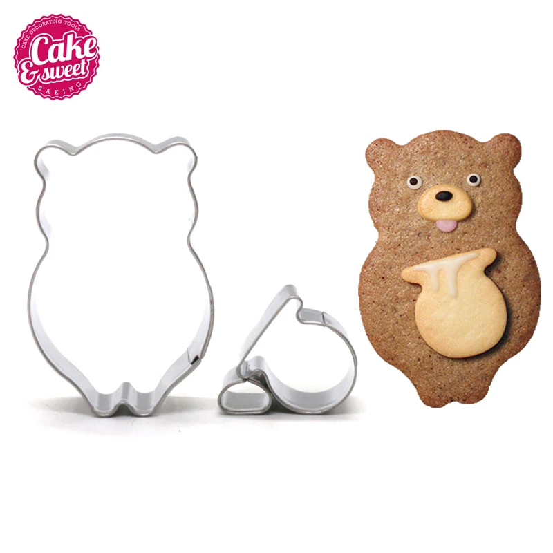 Cookie Cutters Stainless Steel  Animal Shape Biscuit A Bear With The Honey Pot Fondant Pastry Decorating Baking Tools