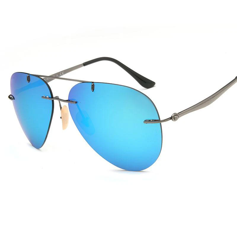 

Viodream RB8055 fashion Polaroid lenses lightest sun glasses 12 G rimless unisex sunglasses Oculos De Sol Feminino Gafas