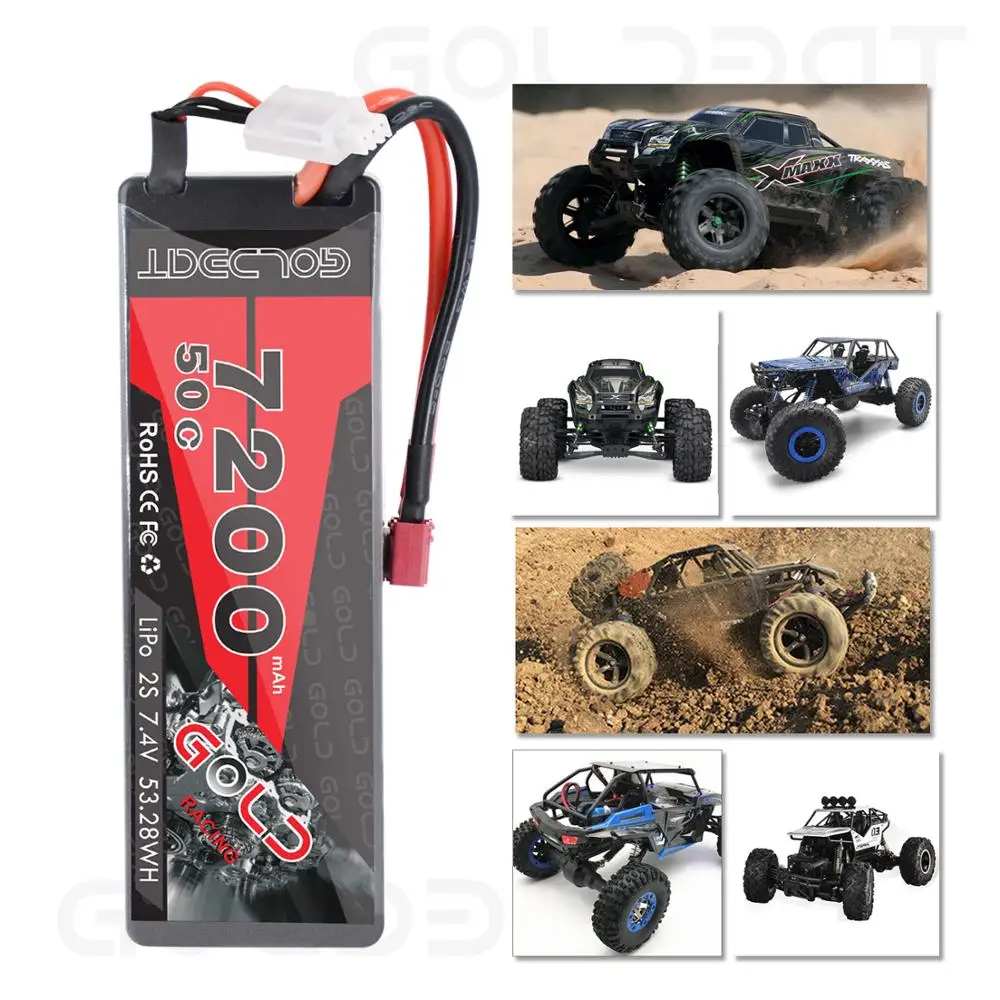 GOLDBAT 7200mAh LiPo батарея для RC 2S 50C 7 4 V с Deans T вилка автомобиля грузовика Losi Traxxas Slash