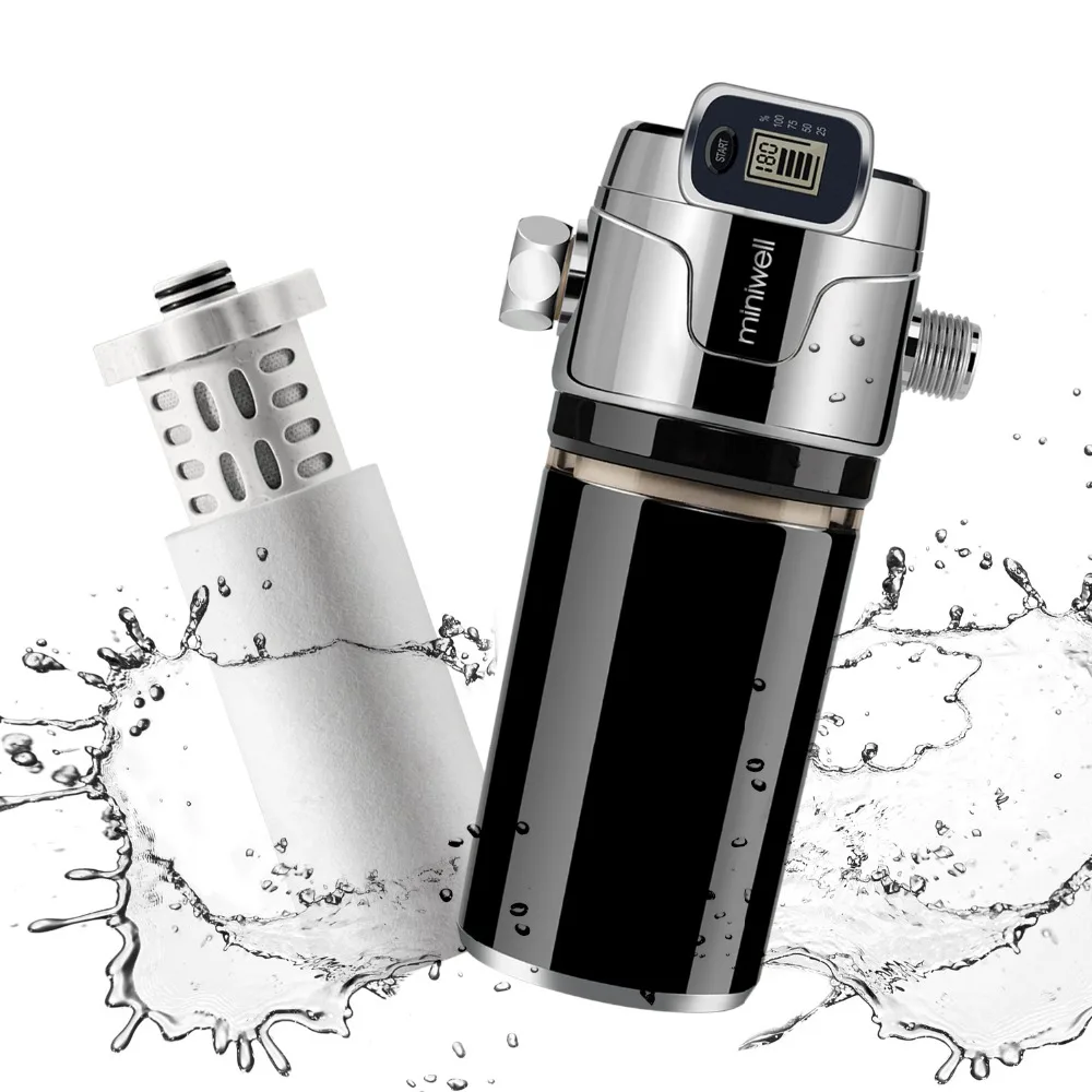 Miniwell L760-E201 душевой фильтр черный цвет с электронным дисплеем удаляет тяжелый