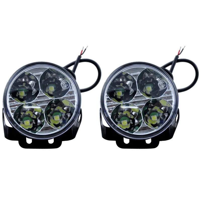 Светодио дный 2 шт. 4 светодио автомобильные белые светодиодные DRL дневные ходовые