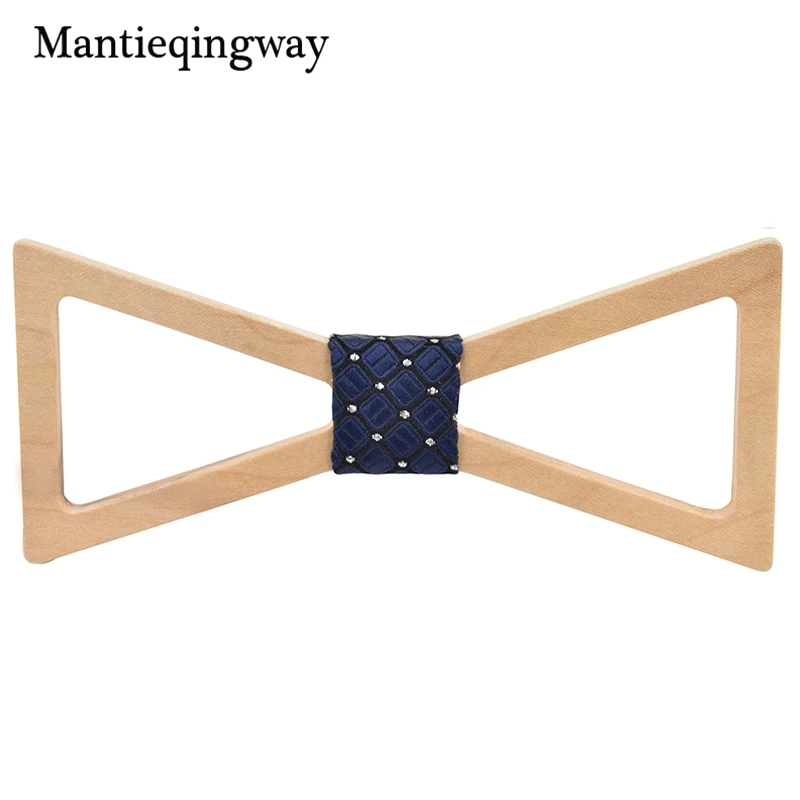 Mantieqingway модные однотонные деревянная бабочка горошек в полоску Галстуки для Для