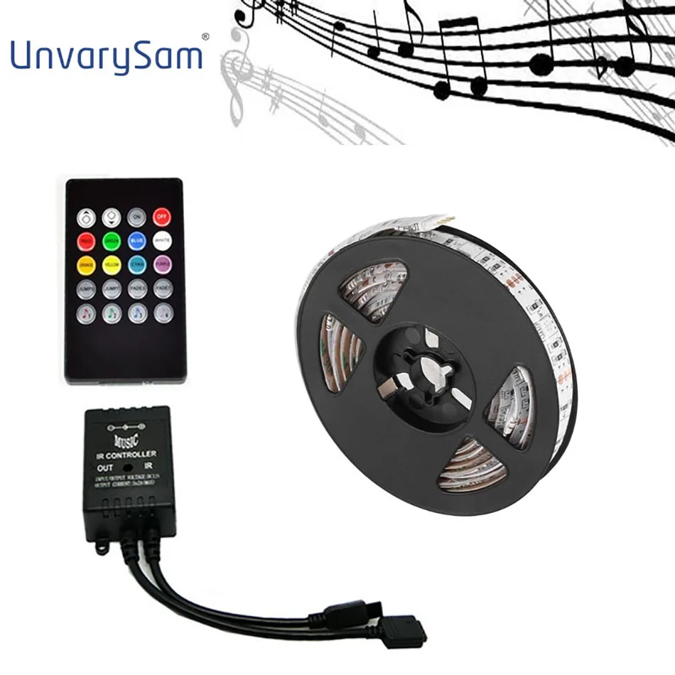 Музыкальная Светодиодная лента SMD5050 водонепроницаемая RGB полоска с USB-разъемом